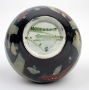 MOORCROFT "Claremont" miniature pottery vase on celadon green ground, impressed "Moorcroft", 8cm high. - 3