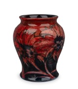 MOORCROFT flambe "Cornflower" pottery vase, impressed mark to base "Moorcroft, Made In England", 10cm high.