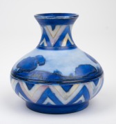 MOORCROFT "Dawn Landscape" salt glazed pottery vase, impressed "Moorcroft, Made In England", 8.5cm high, 8.5cm wide. - 2