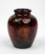 MOORCROFT flambe "Leaves and Berries" miniature pottery vase, impressed signature mark to base "Moorcroft, Potter To H.M. The Queen, Made In England", 8.5cm high. - 2