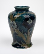 MOORCROFT "Late Florian" miniature pottery vase, impressed signature mark to base "Moorcroft, Burslem", 9cm high. - 2