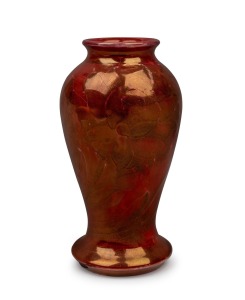 MOORCROFT "Persian" ruby lustre miniature pottery vase, impressed stamp "Moorcroft, Made In England", 10cm high.