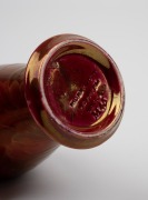 MOORCROFT "Persian" ruby lustre miniature pottery vase, impressed stamp "Moorcroft, Made In England", 10cm high. - 3