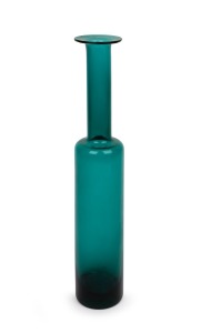 NANNY STILL (Finnish, 1926-2009) for RIIHIM&Auml;EN LASI OY, green art glass bottle vase, engraved signature to base, ​​​​​​​32cm high.