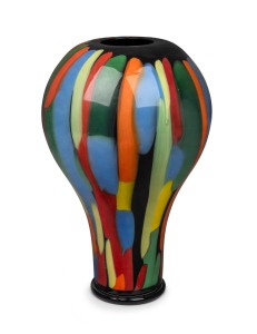SEGUSO multi-coloured pezzato Murano glass vase, engraved "Seguso Viro, Murano", 35cm high.