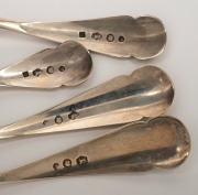 An antique Dutch silver fourteen piece spoon set housed in original oval maple box lined in velvet and silk with ivory edging and mirrored base, 19th/20th century, the box 18.5cm wide, 170 grams silver weight. - 3