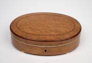 An antique Dutch silver fourteen piece spoon set housed in original oval maple box lined in velvet and silk with ivory edging and mirrored base, 19th/20th century, the box 18.5cm wide, 170 grams silver weight. - 4