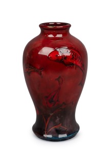 MOORCROFT flambe "Fish" pottery vase, circa 1930, impressed mark to base "Moorcroft, Made In England", 25.5cm high.