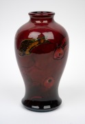 MOORCROFT flambe "Fish" pottery vase, circa 1930, impressed mark to base "Moorcroft, Made In England", 25.5cm high. - 2