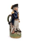 LORD NELSON antique Staffordshire pottery Toby jug, early to mid 19th century, 30cm high.