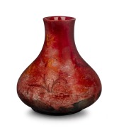 MOORCROFT rare flambe "Fish" pottery vase, impressed "Moorcroft" plus green signature "W. Moorcroft", ​​​​​​​29cm high, 27cm wide.