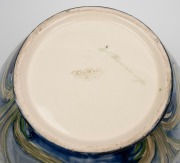 MOORCROFT "Florian Ware Daffodil" pottery jardiniere on blue ground, stamped "Florian Ware" with green signature "W. Moorcroft", 22cm high, 27cm diameter. - 3