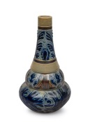 MARTIN BROTHERS antique English stoneware pottery vase, circa 1879, incised "R. W. Martin, London & Southall, 24/10/79", 21.5cm high.