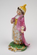 DERBY antique English porcelain miniature statuette, 18th/19th century, red crown mark to base, 9cm high. - 2