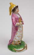 DERBY antique English porcelain miniature statuette, 18th/19th century, red crown mark to base, 9cm high. - 3
