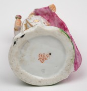 DERBY antique English porcelain miniature statuette, 18th/19th century, red crown mark to base, 9cm high. - 5