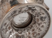An ornate antique sterling silver coffee pot with floral repousse decoration, retailed by Mansfield & Baird, 19th century, stamped "STERLING", ​​​​​​​27cm high, 870 grams. - 3