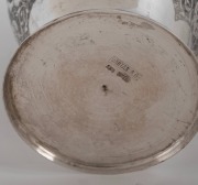 A Persian silver coffee pot with ornate engraved decoration and bone handle, stamped "VARTAN A.O." with Arabic cartouche, 20th century, ​​​​​​​18cm high, 516 grams total. - 3