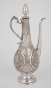 A Persian silver coffee pot with engraved decoration, 20th century, ​​​​​​​26cm high, 504 grams. - 2