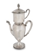 A Continental 800 silver bachelor's coffee pot, 20th century, ​​​​​​​24cm high, 352 grams.