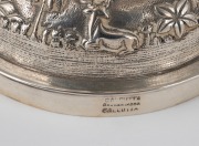 An Indian silver trophy cup with repousse shooting scene, with Calcutta retailer's stamp, 19th century, 25.5cm high, 582 grams. - 3