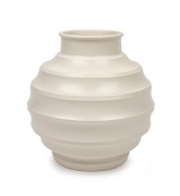 WEDGWOOD cream glazed Art Deco vase designed by KEITH MURRAY, circular factory mark to base, ​​​​​​​18cm high.
