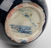 MOORCROFT "African Lily" flambe pottery vase, impressed signature mark "Moorcroft, Potter To H.M. The Queen, Made In England", with blue signature to base, 28cm high. - 3