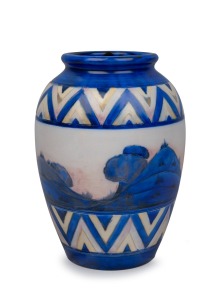 MOORCROFT "Dawn" pattern pottery vase, impressed "Moorcroft, Made In England" with blue signature, 23cm high.
