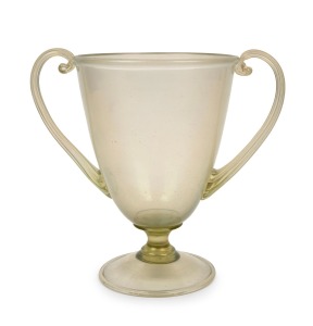 VITTORIO ZECCHIN Murano glass urn with iridescent finish, circa 1920s, 18cm high.