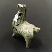 McLAREN green glazed pottery horse statue, incised "McLaren", ​​​​​​​26cm high. - 3
