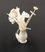 A rare turned and carved whale's tooth floral ornament, Albany, Western Australian origin, 20th century, ​​​​​​​17cm high. - 4