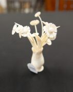 A rare turned and carved whale's tooth floral ornament, Albany, Western Australian origin, 20th century, ​​​​​​​17cm high. - 5