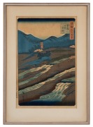 Two antique Japanese woodblock prints, Meiji Period, 19th/20th century, ​​​​​​​34 x 23cm each, 46 x 33cm each overall. - 3