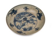 An antique Swatow Chinese porcelain bowl, late Ming Dynasty, 17th century, 27.5cm diameter.