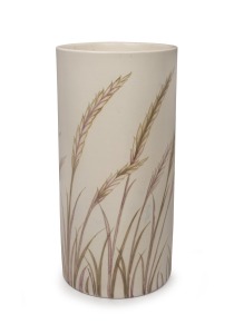 MOORCROFT "Waving Corn" pottery vase on cream ground, impressed signature mark "Moorcroft, Potter To H.M. The Queen", an impressive 35cm high, 19cm diameter.
