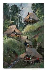KID KOSOLAWAT (Thailand, 1917-1988), "The Valley, Northern of Thailand", oil on canvas, signed lower right "Kid" and titled verso, 70 x 43cm overall.