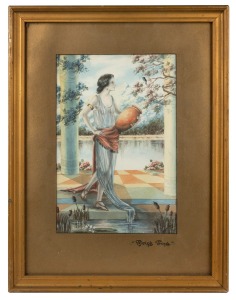 ARTIST UNKNOWN, Spring Song, watercolour and gouache, signed lower right "Dorothy W. Dobb..., 1926", 28 x 19cm, 44 x 34cm overall.