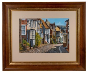 DEBORAH ANGUS, Cobbled Streets Of Rye, watercolour and gouache, signed lower right "D. Angus", 34 x 49cm, 67 x 81cm overall.
