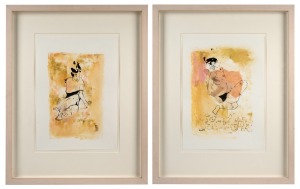 PRIYA LINK I.) Where It All Began, II.) Waiting For Adam, charcoal, ink and mixed media on paper, both signed in monogram "P. L., 2002" and titled verso, 45 x 25cm, 55 x 43cm each overall.