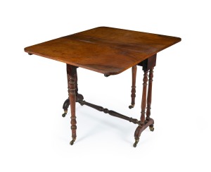 An antique English walnut Sutherland table, 19th century, ​​​​​​​71cm high, 18cm wide (extends to 97cm wide), 82cm deep.