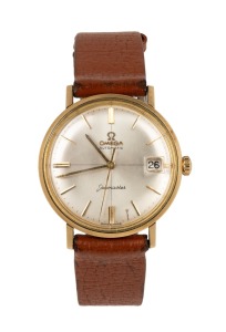 423 · OMEGA "Seamaster" automatic wristwatch in gold plated finish with original buckle, ​​​​​​​3.6cm wide including crown.