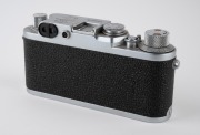 LEITZ: Red-dial (self-timer, Wetzlar) Leica IIIf film camera [#723686], c. 1950, with Elmar 50mm f3.5 lens [#1122175] and Leica lens cap. - 5
