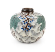 LOUIS DAGE French Art Deco pottery vase with vine decoration, signed "Dage, Made in France", ​​​​​​​13cm high. - 2