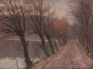 ANDERS ANDERSEN, (untitled country scene), oil on canvas, signed lower right "Anders Andersen", 48 x 65cm, 65 x 82cm overall.