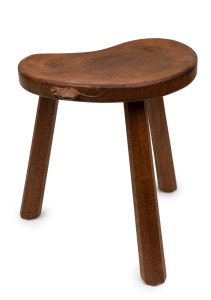 MOUSEMAN English oak milk maid's stool, 20th century, 35cm high, 35cm wide, 27cm deep.