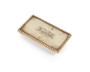 An antique French ivory needle case, 18th/19th century, 5.5cm wide.