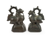 A set of four antique Burmese bronze weights, 19th/20th century, ​​​​​​​the largest 18cm high. - 2