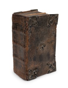FOUR BOOKS ON TRUE CHRISTIANITY: JOHANN ARNDT (1555 - 1621), "Vier B&uuml;cher vom wahren Christentum" (1605&ndash;09); printed by Johann Stern in Luneburg in 1679; bound together in a very early leather volume with metal decorations; several full-page copper engr