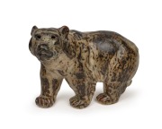 ROYAL COPENHAGEN porcelain bear statue, designed by KNUD KYHN in the 1950s, factory mark to feet, ​​​​​​​14cm high, 18cm long. - 2