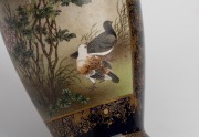 SATSUMA antique Japanese earthenware vase decorated with birds and chrysanthemums - 4
